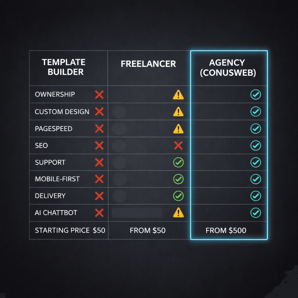 Template site vs custom Slovak business website comparison